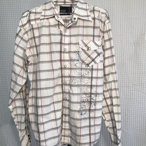 Micros Long Sleeve Button Up Casual Shirt